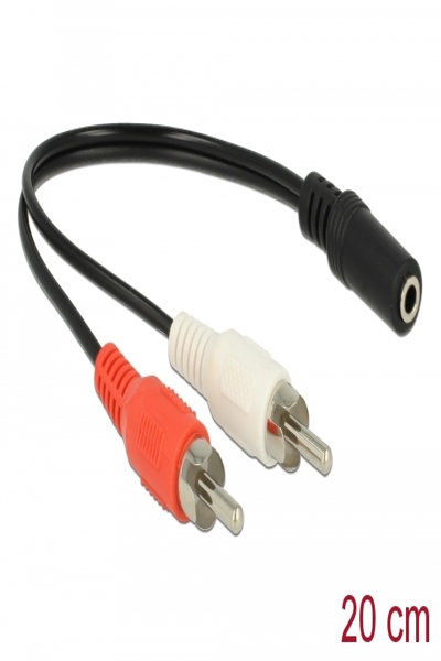 Delock Ljudkabel - RCA-hane till mini-jack stereo 3,5 mm hona - 85806