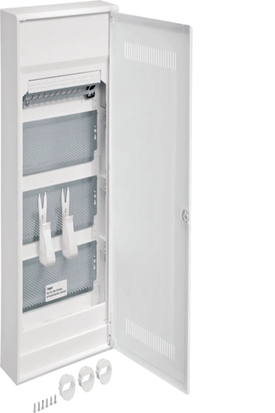 Hager Multimedia Volta APV VA48WWH 4 rangées avec porte en plastique fendue