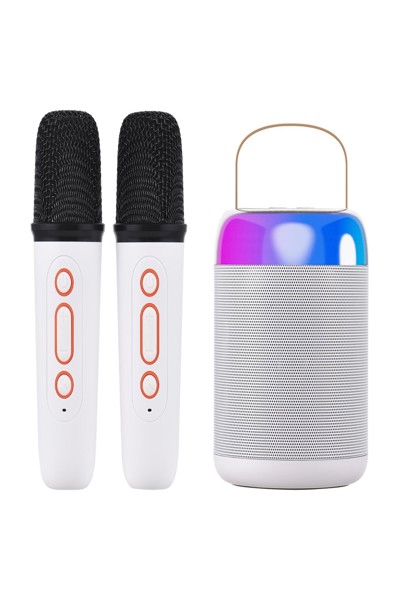 Extralink Enceinte circulaire LED karaoké enfant blanche