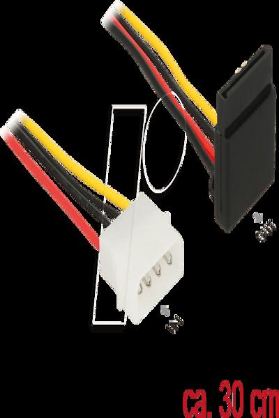 Delock SATA 15-polig hona > 4-polig Molex-hane metall - 85513