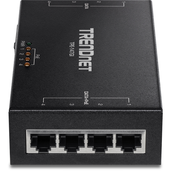 TRENDnet 65W 4-PORT GIGABIT POE+ INJECTOR - TPE-147GI