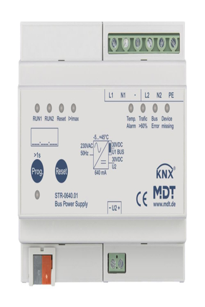 Alimentation en tension du bus MDT STR-0640.01 8TE REG 640mA Redu. diagnostic