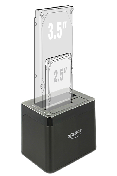 Delock Dubbel dockningsstation SATA HDD > USB 3.0 med klonfunktion - 62661