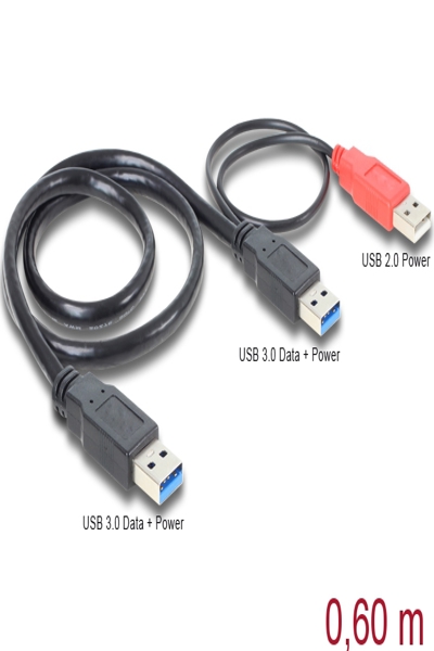 Câble USB Delock - USB Type A (M) vers USB (alimentation uniquement), USB Type A (M)