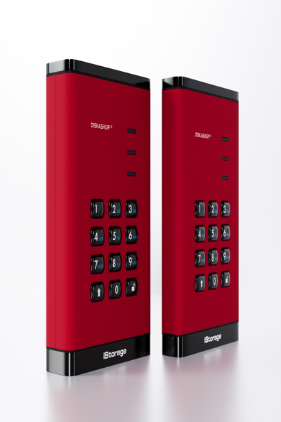 iStorage diskAshur3 HDD 256-bit 500GB - Red - IS-DA3-256-500-R