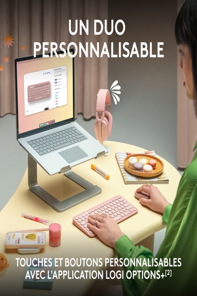 Logitech 920-012209 - Wireless - RF Wireless + Bluetooth - Scissor key switch - AZERTY - Graphite - Mouse included - 920-012209