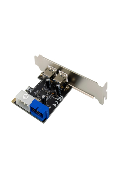 InLine 2+2ports USB 3.2 Gen.1 host controller - PCIe - w/SATA power + LP bracket - 76666G