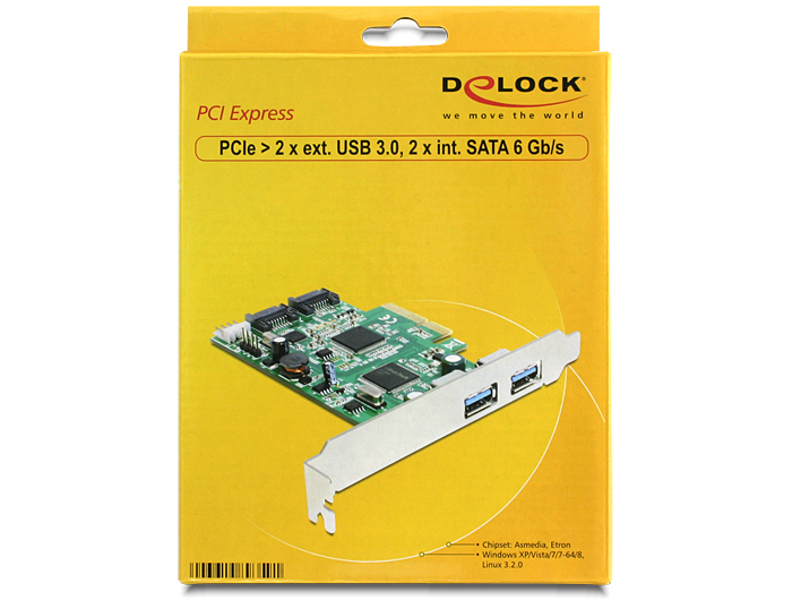 Delock PCIe-kort > 2 x external USB 3.0 - 89359