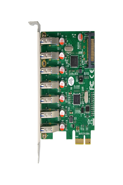 InLine USB-A 3.2 Gen.1 7 Port Host Controller PCIe - SATA Power - 76661L