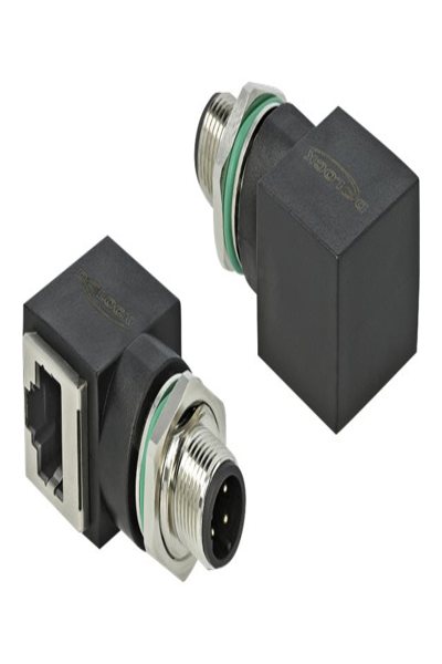 Adaptateur réseau Delock - 4 broches M12 (M) droit vers RJ-45 (F) coudé