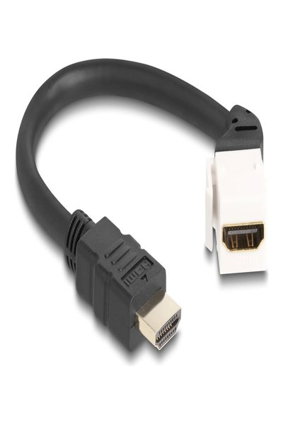 Câble HDMI Delock - HDMI femelle coudée, Keystone vers HDMI mâle