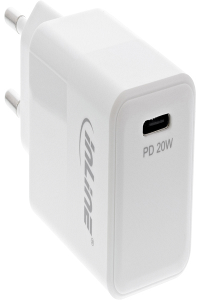 Chargeur USB PD InLine Single USB-C - Power Delivery - 20 W - blanc
