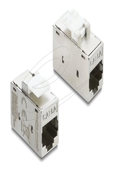 Delock Keystone Module Coupling RJ45 Socket to Cat.6a Metal - Network - CAT 6a - 90989