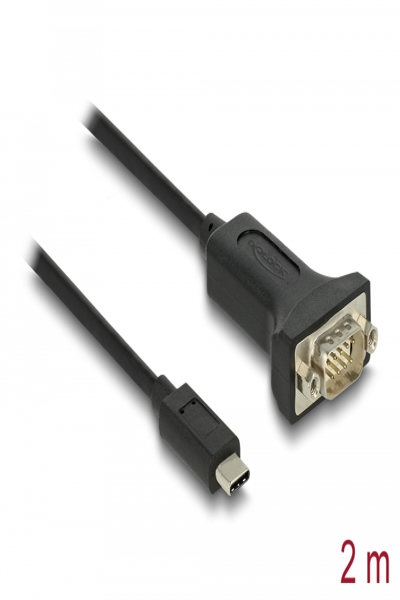 Delock USB/seriell kabel - 24-stifts USB-C (hane) till RS-232 (hane) - 64196