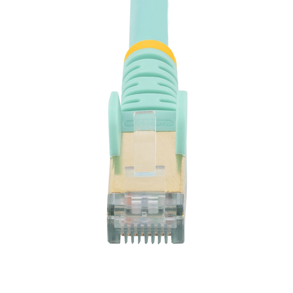 StarTech 6ASPAT7MAQ Patch cable CAT6a (7 m, turquoise, RJ45 snagless connectors, CAT6a STP cable, copper wire, network cable) - Patch cable - RJ-45 (M) to RJ-45 (M) - 7 m - STP - CAT 6a - Molded, No Snag - Aquamarine - 6ASPAT7MAQ