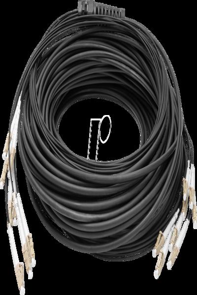 DIGITUS Pre-assembled Fiberglass Universal Breakout Cable, Multi Mode OM4, 8 Fibers, LC/UPC - LC/UPC - DK-24338U100BK-BBB