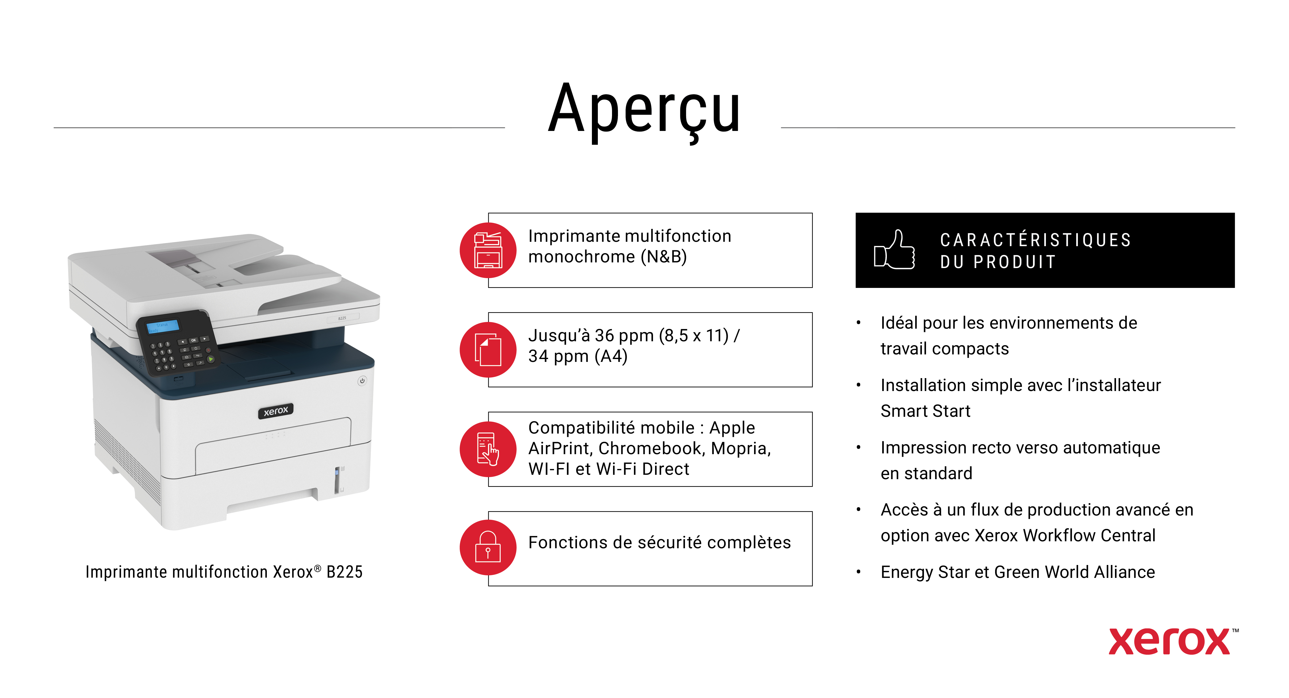 Xerox B225 A4 34ppm Wireless MFP - B225V_DNI