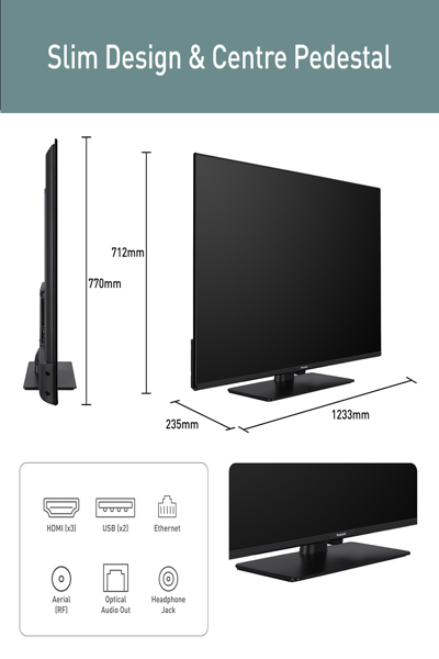 Panasonic TB-55W61AEZ sw LED-TVTiVo - 139 cm - 55" - TB-55W61AEZ