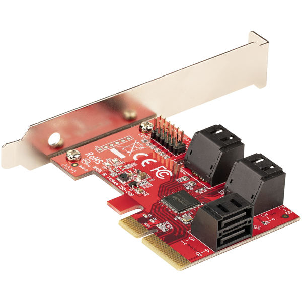 PCIe SATA Controller Card 6 Port SATA Expansion - 6P6G-PCIE-SATA-CARD