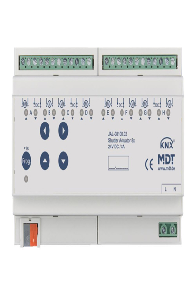 Actionneur de store MDT JAL-0810D.02 8 voies 8TE 24VDC 8A
