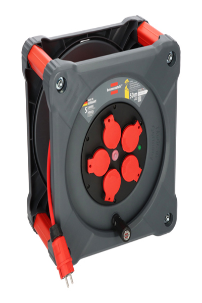 Brennenstuhl 9201500210, Svart, Röd, Plast, 5 AC-uttag, Typ E / F, Rak, 50 m - 9201500210