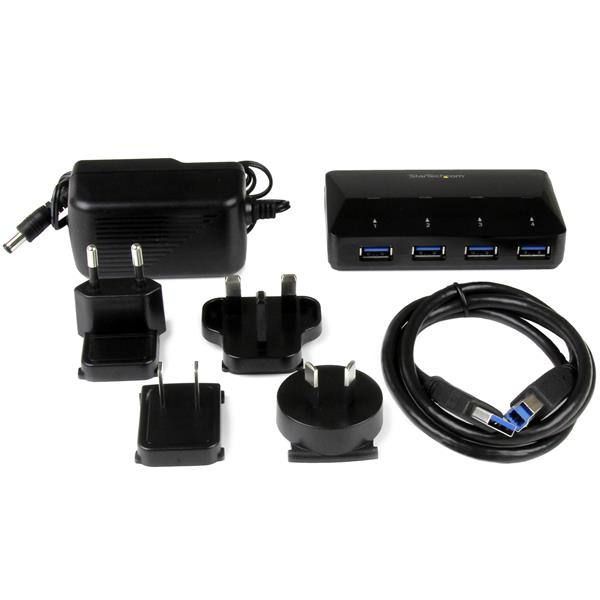 StarTech 4 Port USB 3.0 Hub plus dedicated charging port - 1 x 2.4A port - Desktop USB hub and fast charging station - USB switch for sharing peripherals - 4 ports - ST53004U1C