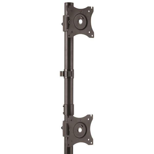 Vertical Desk Mount Dual Monitor Arm - For Monitors up to 27 - Adjustable - Desk Clamp / Grommet-Hole Mount - Dual VESA Monitors - Black (ARMDUALV) Robust steel Desk mount 13-27 2 arms - ARMDUALV
