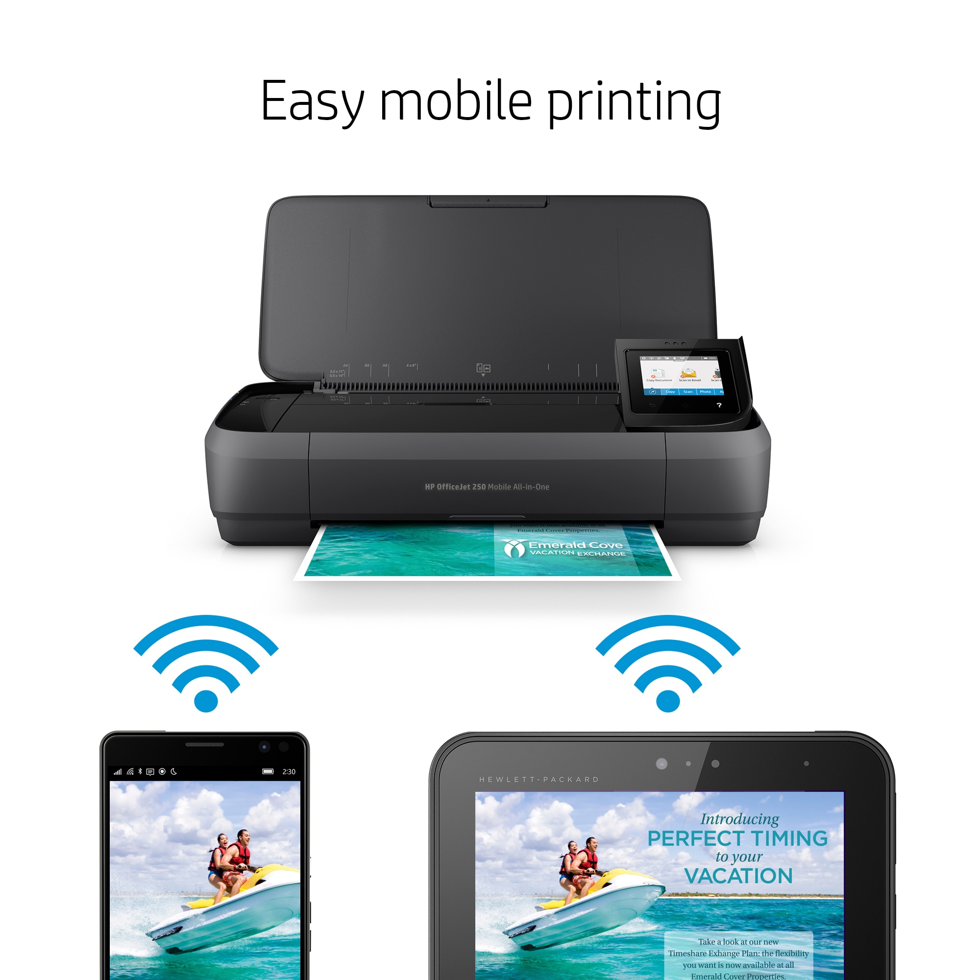 HP OfficeJet 250 Mobile All-in-One Printer - Print - copy - scan - 10-sheet ADF - Thermal inkjet - Colour printing - 4800 x 1200 DPI - A4 - Direct printing - Black - CZ992A