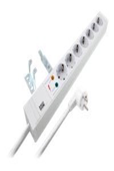 Bachmann 19" 1.2HE Steckdosenleiste 7 x Schutzkontakt mit UESS PVC grau - Power Strip - 2 m
