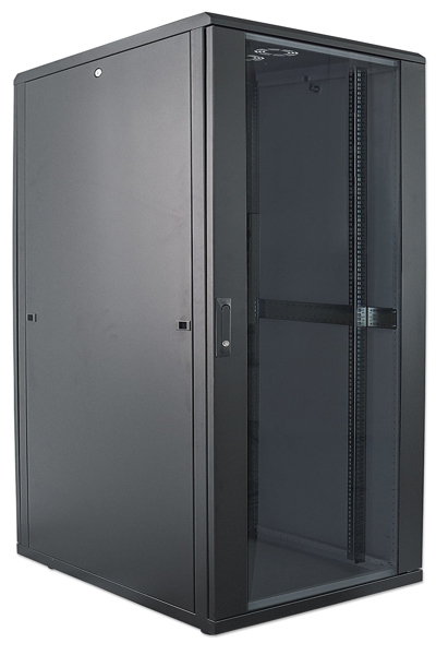Baie réseau Intellinet 19" - Autonome - 36U - 600 x 800 mm (largeur x profondeur) - Noire - À monter soi-même - Charge maximale : 1 500 kg - Serrure multipoints - Une serrure par panneau latéral - Profondeur utile : 123 à 573 mm - Indice de protection IP20 - Rack - Acier - Rack autoportant - 36U - 1 500 kg - Serrure à clé