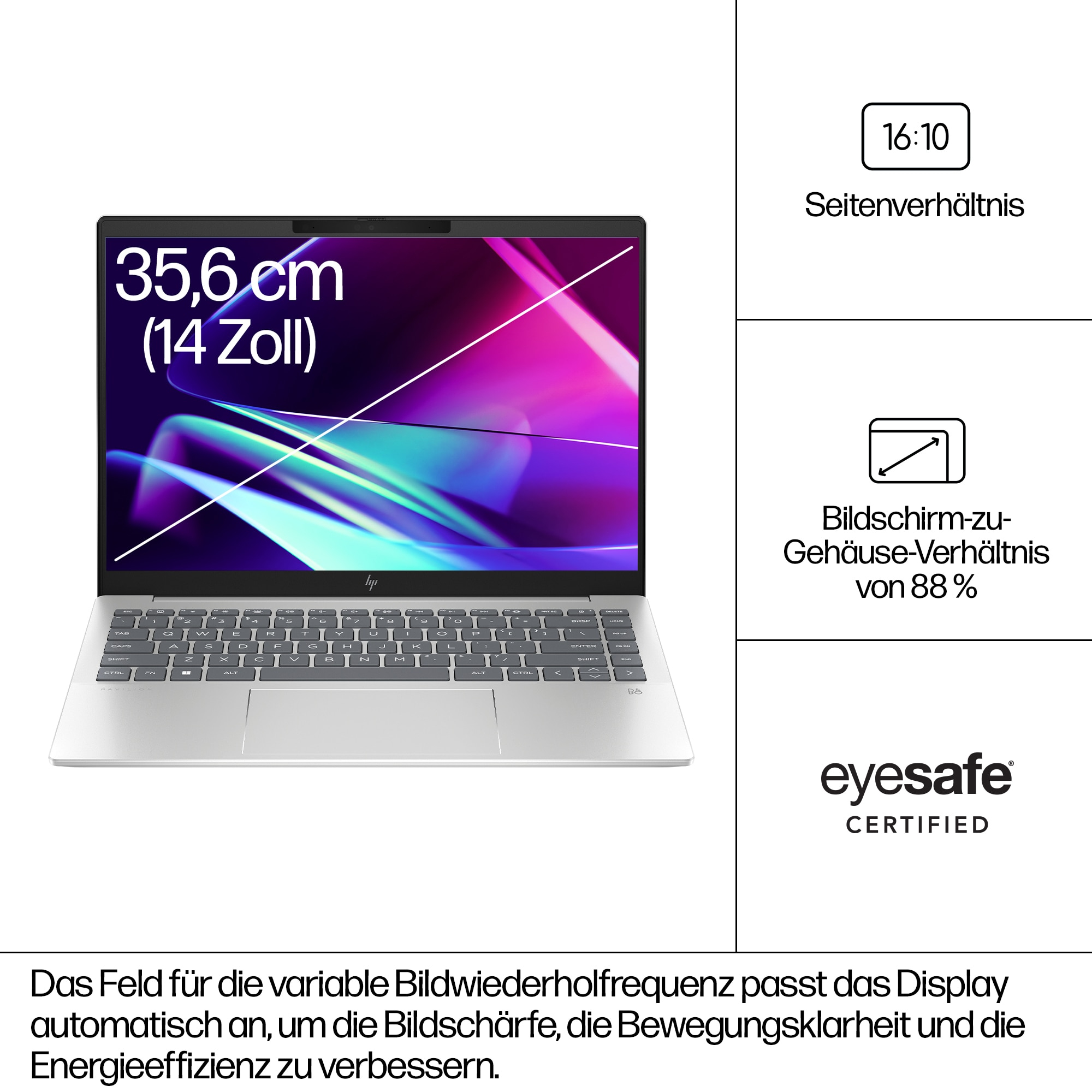 HP Pavilion Plus 14-ew0172ng 14" 2.8k OLED 120Hz Intel Core i7-1355U 16GB RAM 512GB - Core i7 - 512 GB - 9W1U9EA#ABD