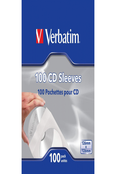 Verbatim CD/DVD sleeve - capacity: 1 CD/DVD (pack of 100) - 49976