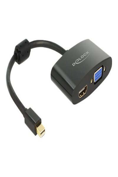 Delock Videoadapter - DisplayPort (hane) till HD-15 (VGA), HDMI (hona) - 65553