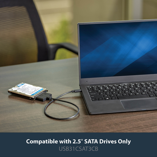 StarTech.com USB C auf SATA Adapter Kabel für 2,5in SSD/HDD - USB 3.1 (10Gbit/s) - Thunderbolt 3 kompatibel - SATA I/II/III (USB31CSAT3CB) - Speicher-Controller - SATA 6Gb/s - USB 3.1 (Gen 2) - USB31CSAT3CB