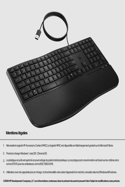 HP 485 Cft Wd Kbd Emea-Intl English Loc Keyboard: QWERTY