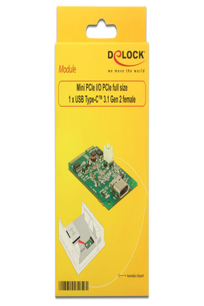 Delock Mini PCIe I/O PCIe full storlek 1 x USB Typ-C 3.1 Gen 2 - 95259