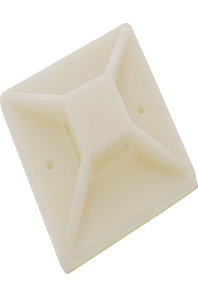 Supports de serre-câbles InLine adhésifs 25x25mm nature 10 pièces.