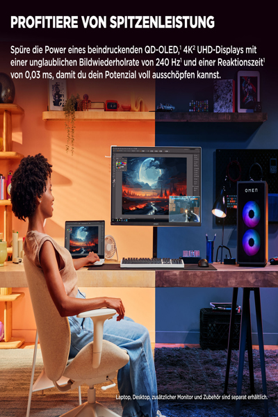 HP OMEN Transcend 32 UHD OLED Gaming Monitor: 32-inch 4K OLED gaming monitor. - 9R181AA#ABB