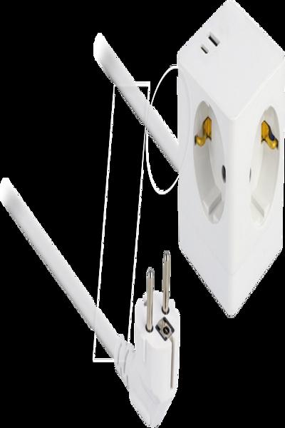 Delock Grenuttag - med barnsäkert lås, PD 3.0-laddare 20W - 11502