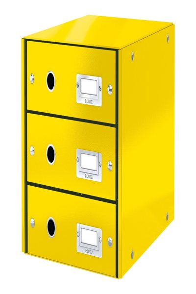 Esselte Leitz Schubladenbox Click & Store gelb mit 3 Schubladen