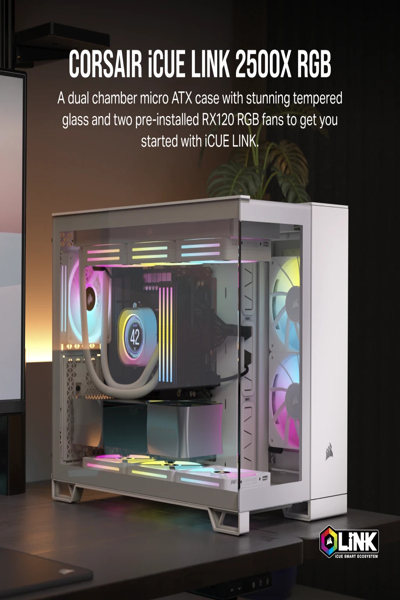 Corsair 2500X LINK Micro-ATX Chassi Vit - CC-9011268-WW