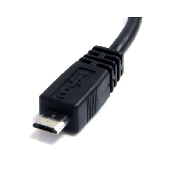 StarTech.com 6in Micro USB Cable - A to Micro B - 0.1524 m - USB A - Micro-USB B - Male/Male - 480 Mbit/s - Black - UUSBHAUB6IN