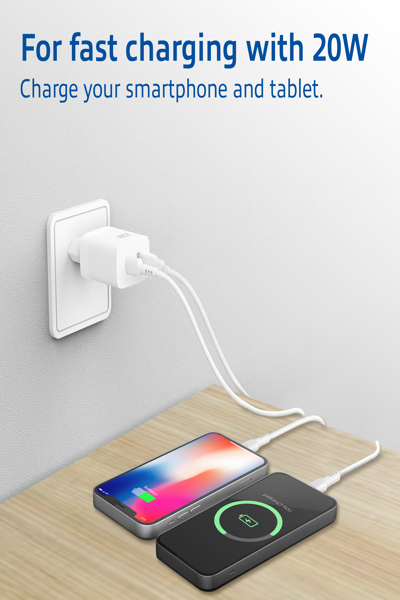 Chargeur USB-C et USB-A ACT 20 W avec Power Delivery PPS