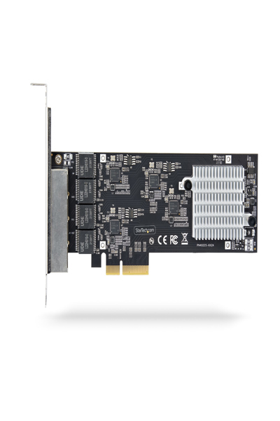 StarTech.com 4-portars 2,5 Gbps NBASE-T PCIe nätverkskort, Intel I225-V-chip, fyrportars nätverkskort för datorer, multi-gigabit nätverkskort, PCI Express-server-LAN-kort, stationärt Ethernet-gränssnittskort, PCI Express 2.0 (PR42GI-NETWORK-CARD) - PR42GI-NETWORK-CARD