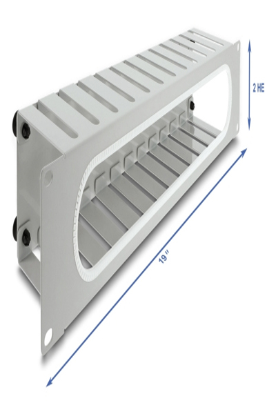 Delock 19" 2U Cable Management Panel with Opening Edge Protection - 67280