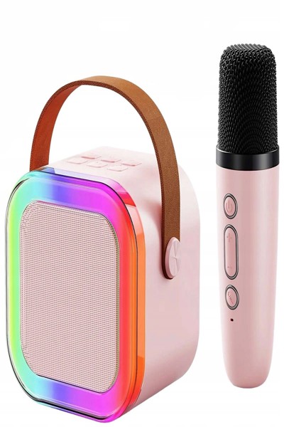 Enceinte LED Extralink Kids Mini Karaoké avec 1 micro rose