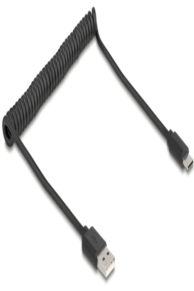 Delock USB 2.0 Spiralkabel Typ-A Stecker zu Type-C - Cable - Digital - 90368