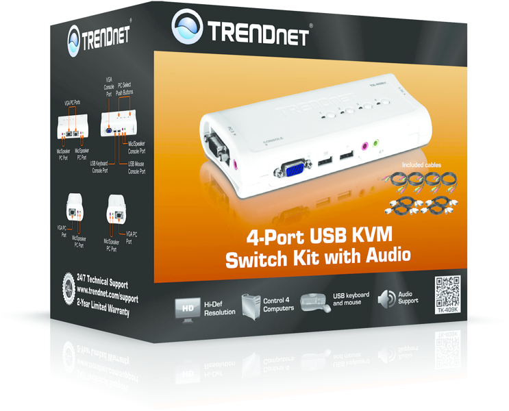 TRENDnet TK 409K KVM / audio / USB switch Desktop - TK-409K