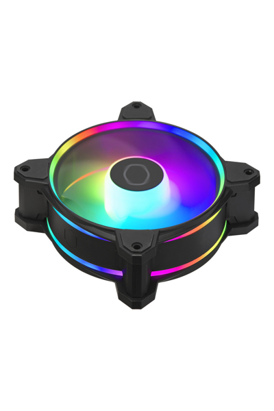 Cooler Master MasterFan MF120 Halo² 3in1. Type: Fan, Fan diameter: 12 cm, Rotational speed (min): 0 RPM, Rotational speed (max): 2050 RPM, Maximum air pressure: 2.89 mmH2O, Bearing type: Rifle bearing. Product colour: Black - MFL-B2DN-213P2-R2