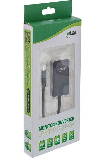 Convertisseur d'affichage USB InLine - USB-C mâle vers VGA femelle (DP Alt Mode)